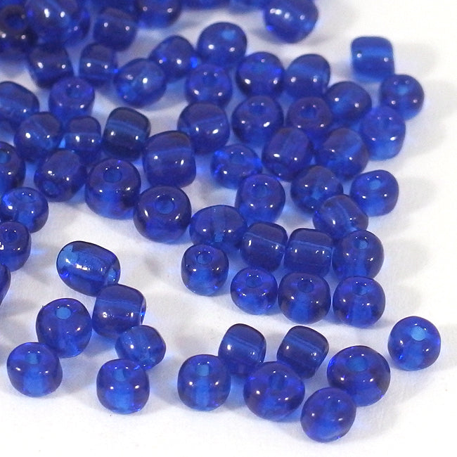 Seed Beads, 4mm, transparent navy blue, 30g
