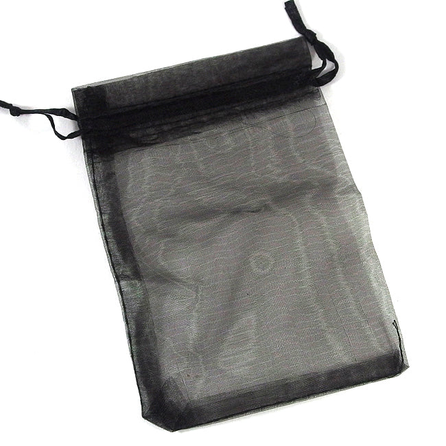 Organza bag, black, 9x12cm