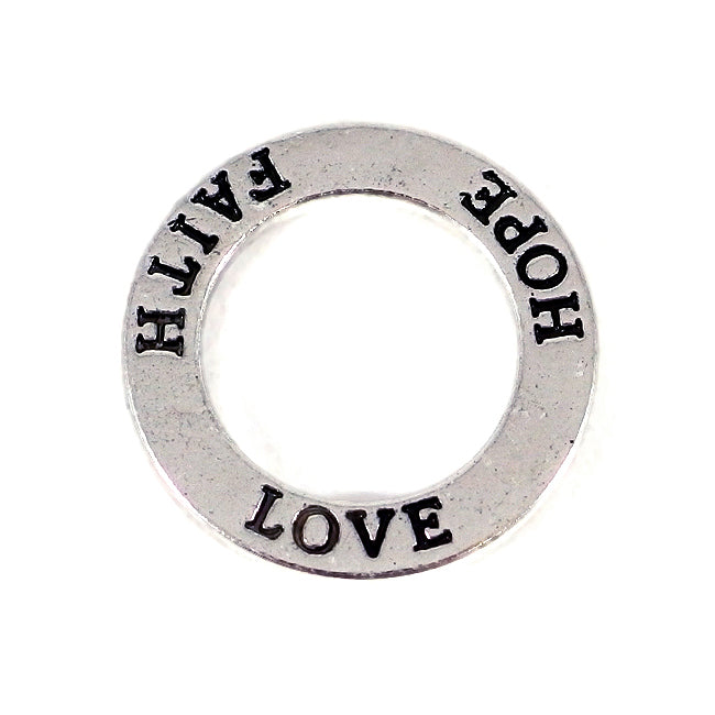 Message ring, "faith hope love"