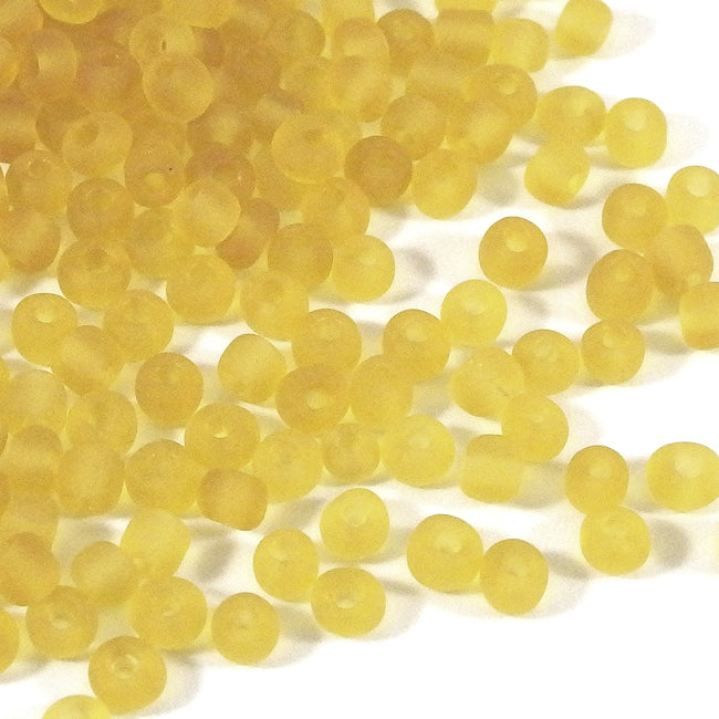 Seed Beads, 4mm, frostad-transparent champagne, 30g