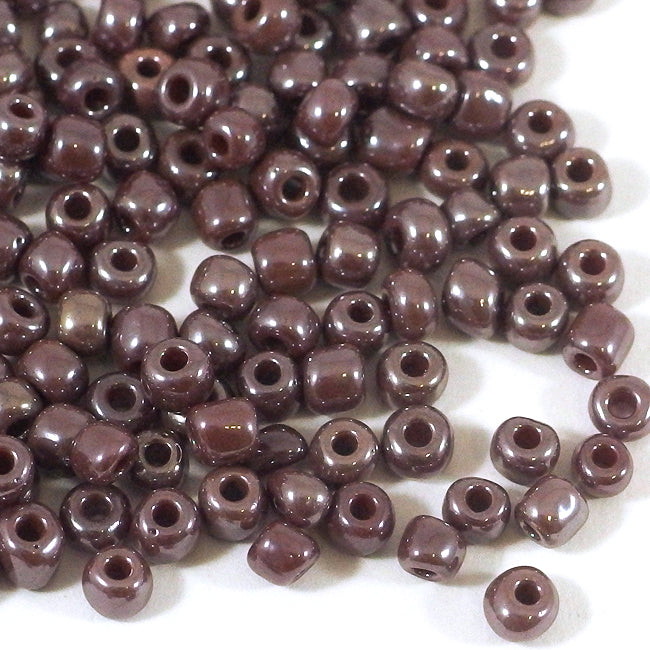 Seed Beads, 4mm, lustered brun, 30g