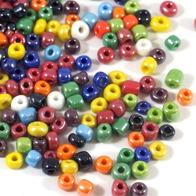 Seed Beads, 4mm, lustered mix