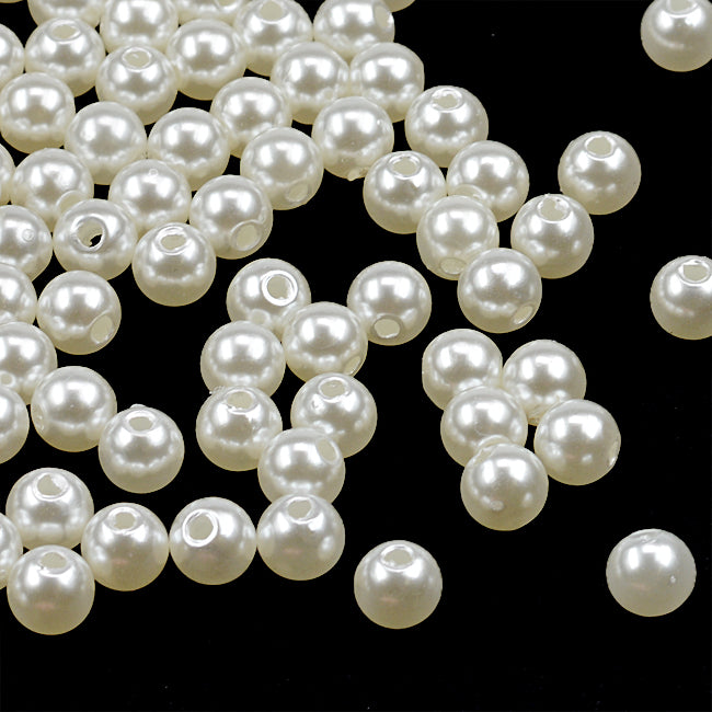 Pearl imitation in acrylic, 6mm, ivory, 200pcs