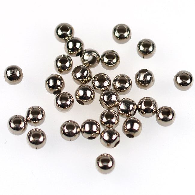 Round metal beads, antique silver, 4mm, 100pcs