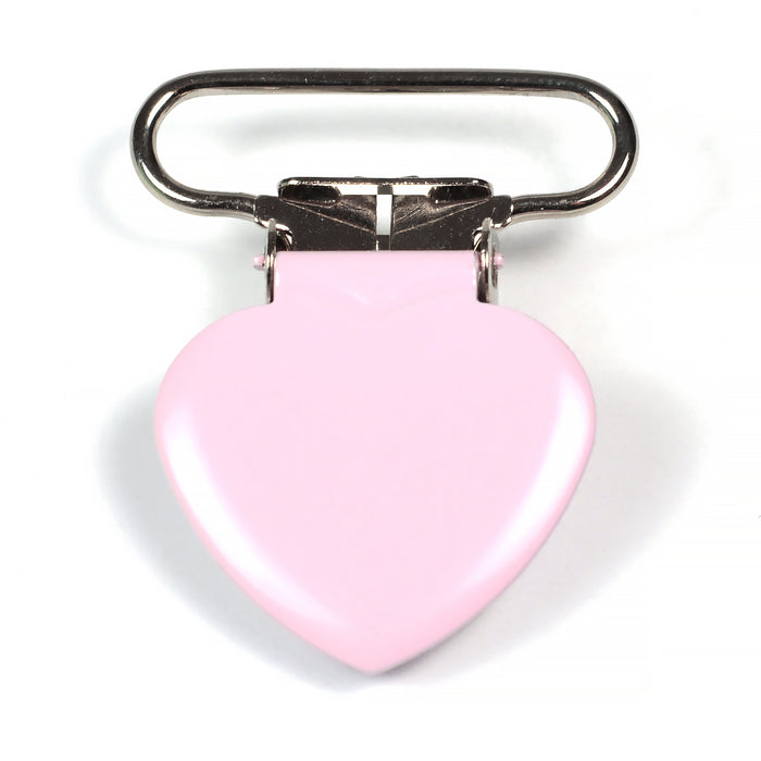 Metal clip, heart, light pink