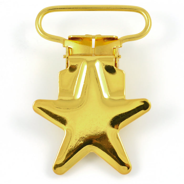 Metal clip, star, gold
