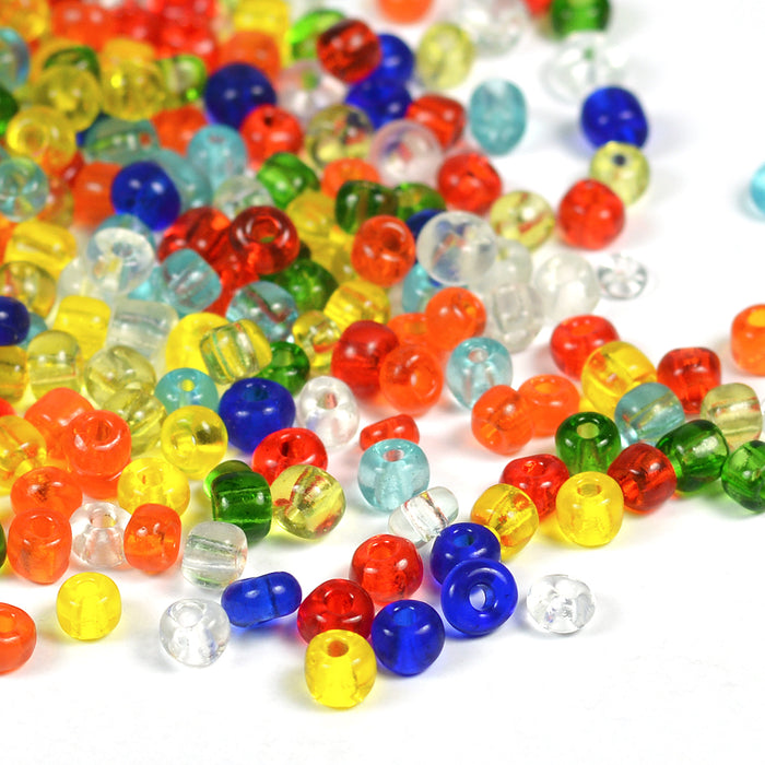 Seed Beads, 4mm, transparent mix