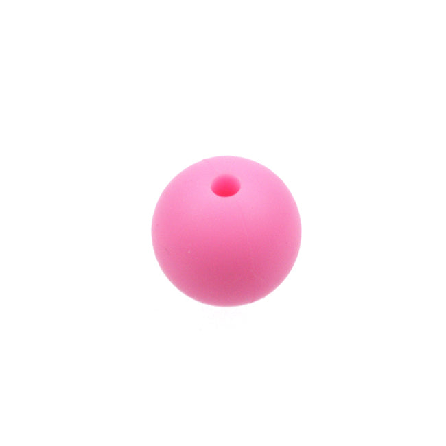 Silicone beads, bright pink, 12mm