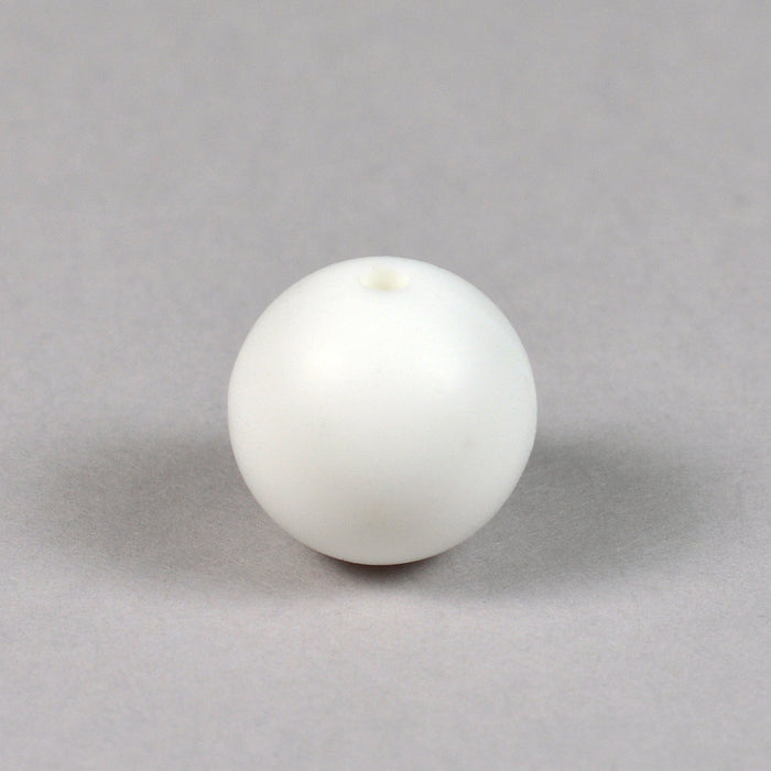Silicone beads, white, 12mm