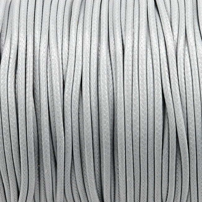 Vokset polyestersnor, lys grå, 1,5 mm