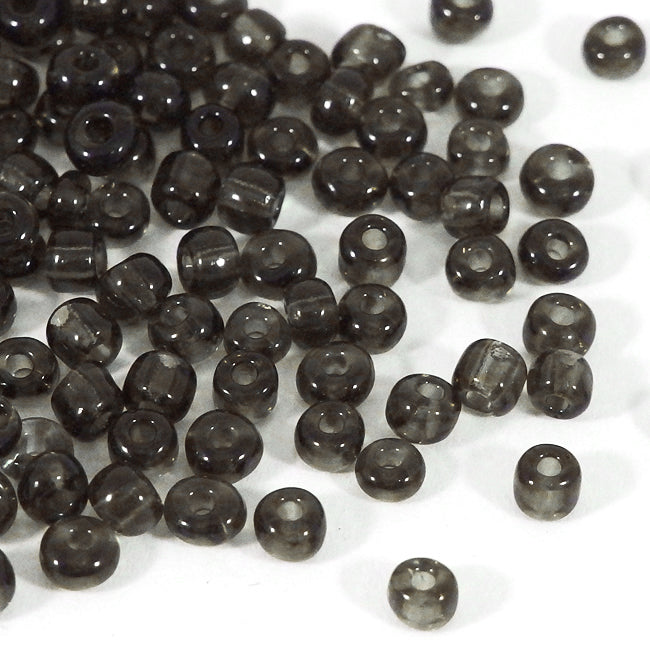 Seed Beads, 4mm, transparent svart