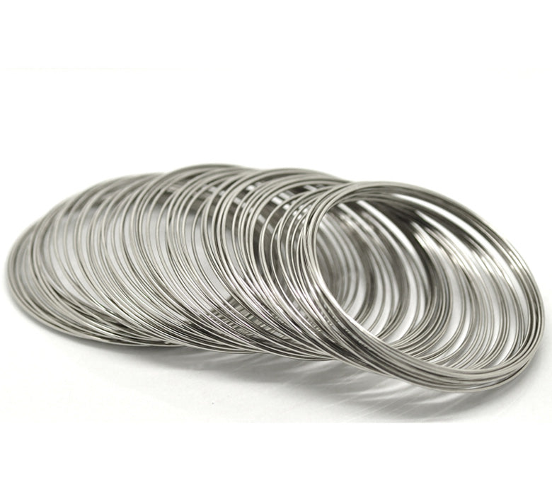 Memory wire for bracelets, 5.5cm, antique silver, 20 turns