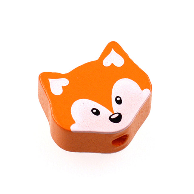 Motif bead in wood, small fox 