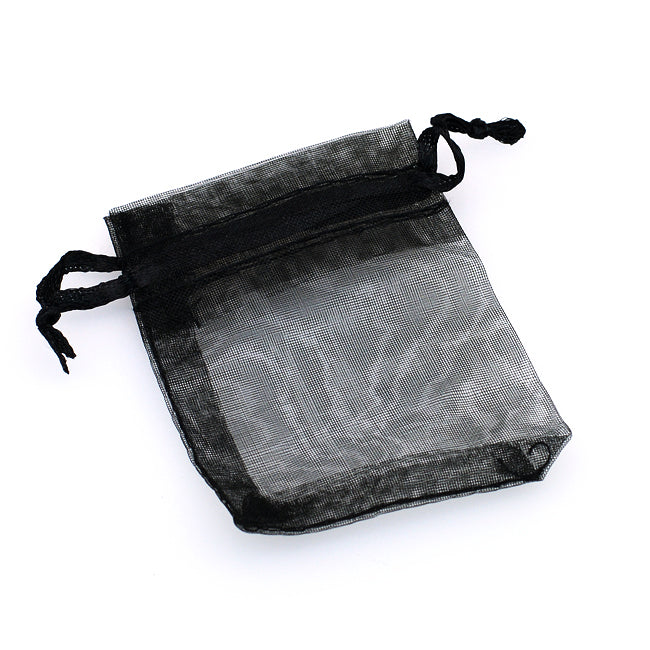 Organza bag, black, 5x7cm
