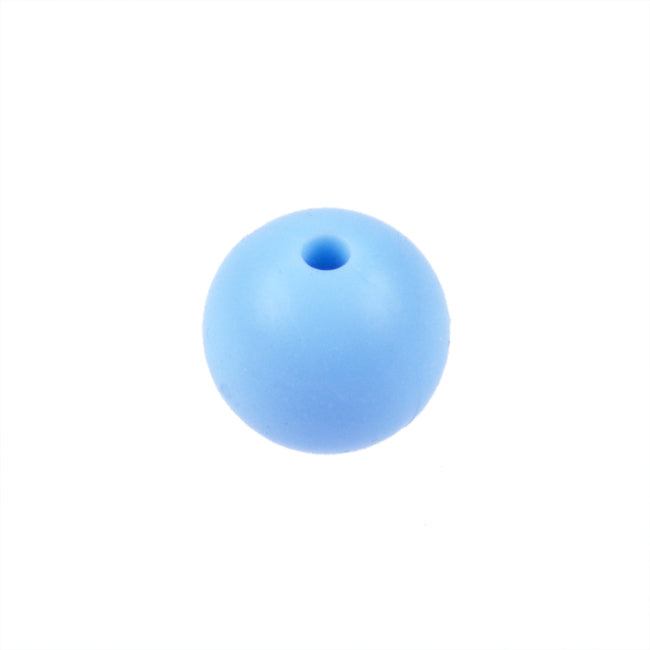 Silicone beads, light blue, 12mm