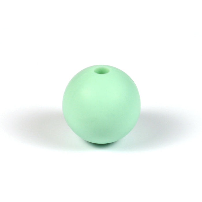 Silicone beads, mint, 12mm