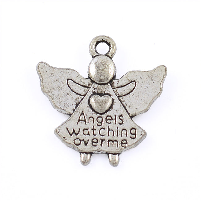Charm, angel "Angels watching over me", 19mm, 10pcs