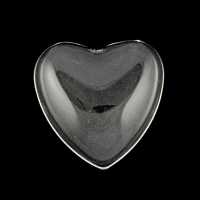Glass cabochon, hjerte, 25 mm, 5 stk