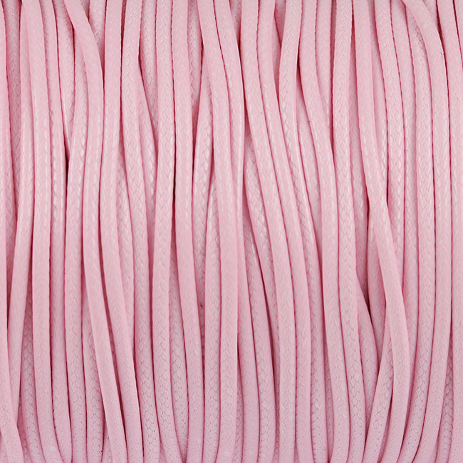 Vokset polyestersnor, lys rosa, 1,5 mm