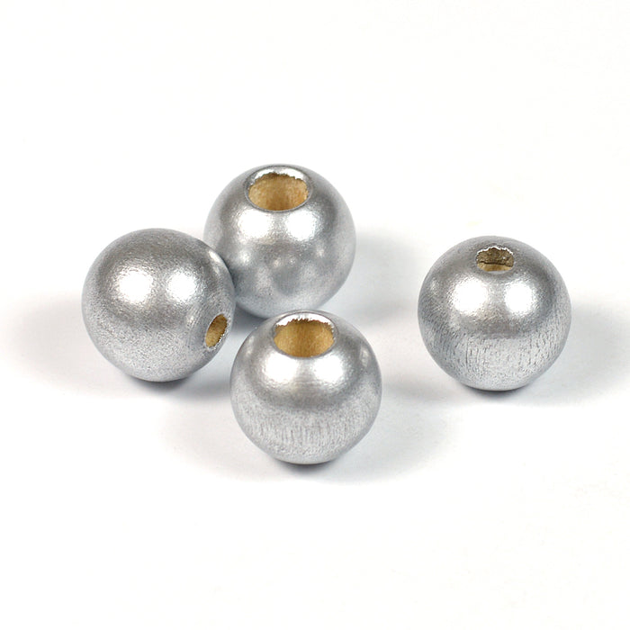 Safety beads, 12mm, silver, 6 pcs
