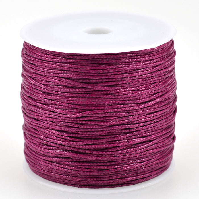 Waxed cotton cord, plum, 1mm