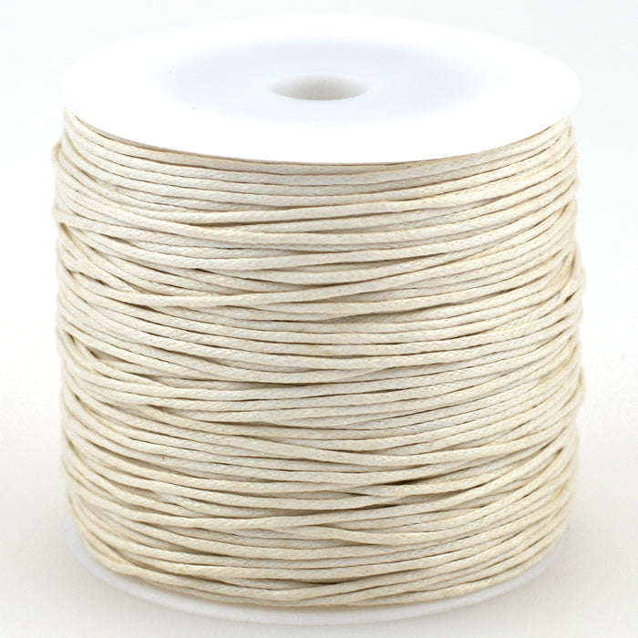 Waxed cotton cord, natural, 1mm