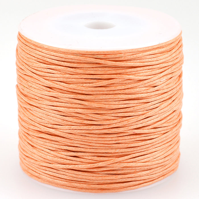 Waxed cotton cord, coral, 1mm