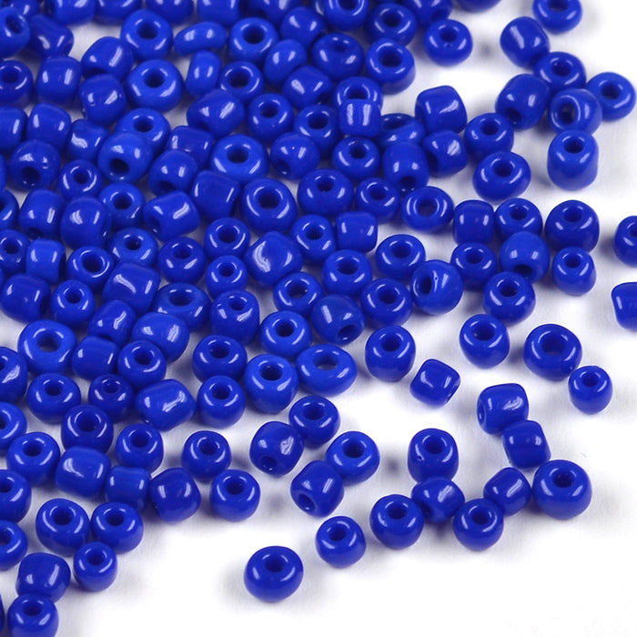 Seed Beads, 3mm, opak marinblå, 30g