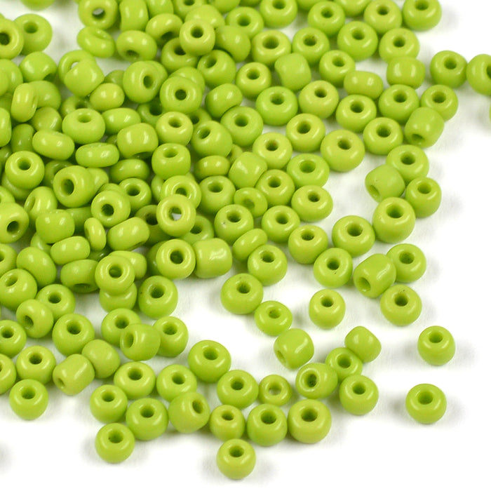Seed Beads, 3mm, opak ljusgrön, 30g