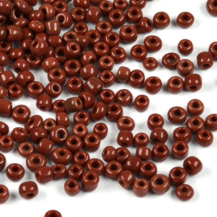 Seed Beads, 3mm, opak brun, 30g