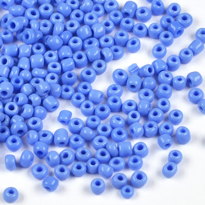Seed Beads, 3mm, opak kornblå, 30g