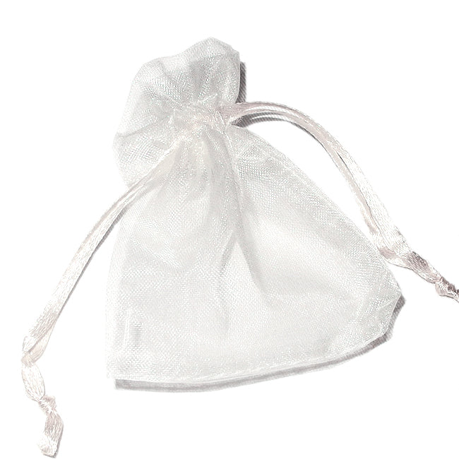 Organza bag, white, 7x9cm