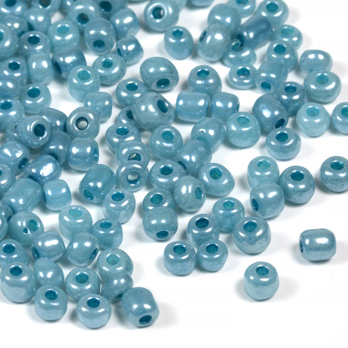 Seed Beads, 4mm, ceylon stålblå, 30g