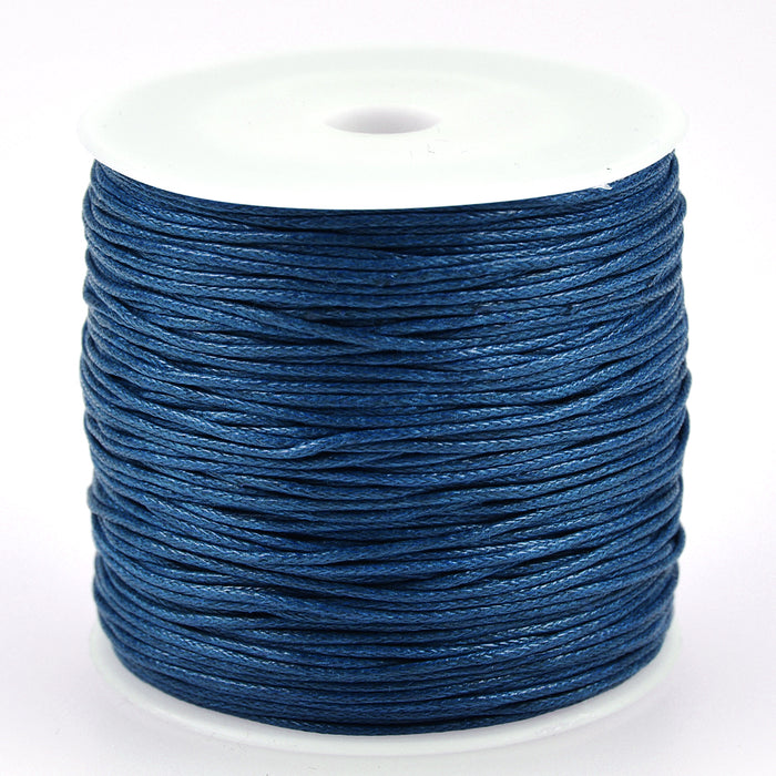 Waxed cotton cord, dark blue, 1mm
