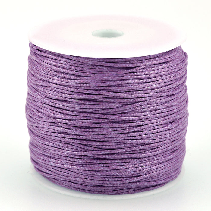 Waxed cotton cord, purple, 1mm