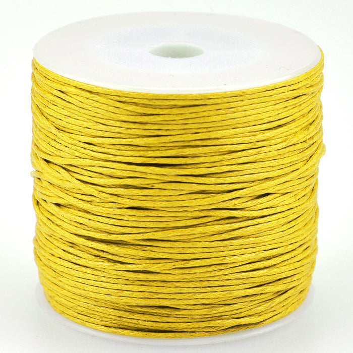 Waxed cotton cord, yellow, 1mm