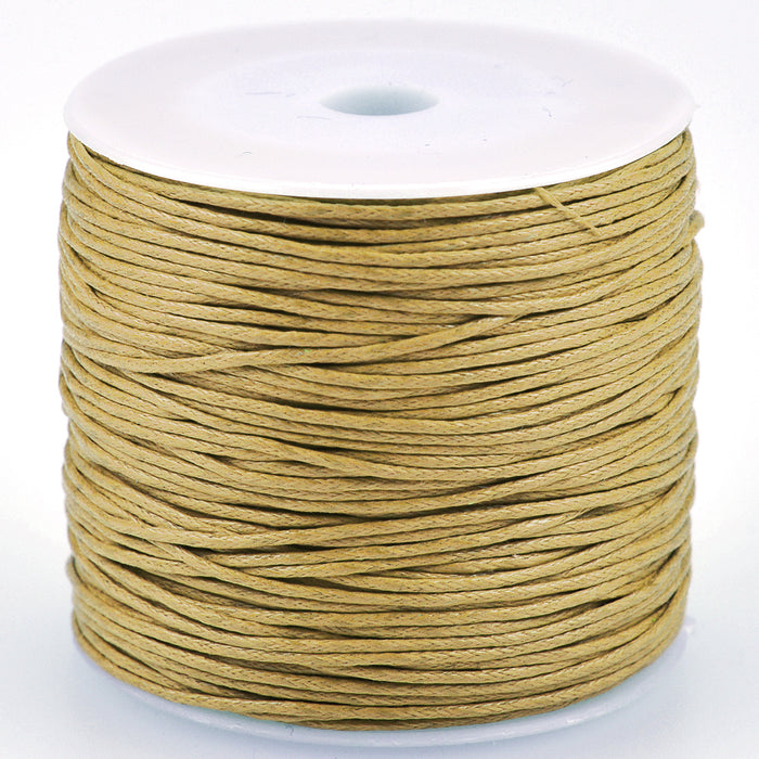 Waxed cotton cord, beige, 1mm