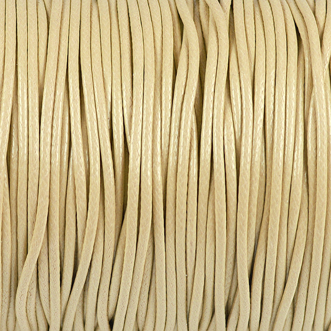 Waxed polyester cord, natural, 1.5mm, 5m