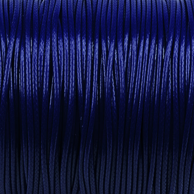 Waxed polyester cord, dark blue, 1.5mm, 5m