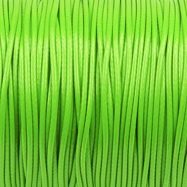 Vokset polyestersnor, lys grønn, 1,5 mm, 5 m