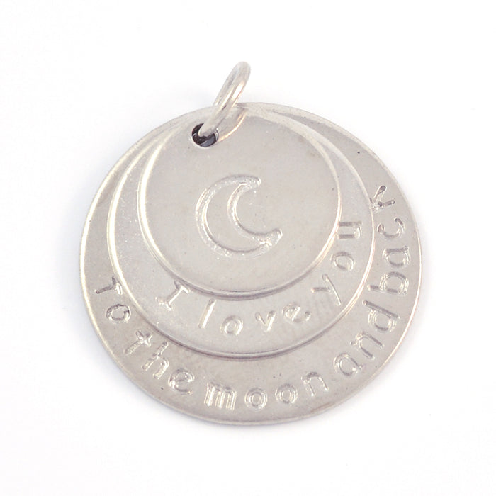 Berlockset "I love you to the moon and back", silver, 2st