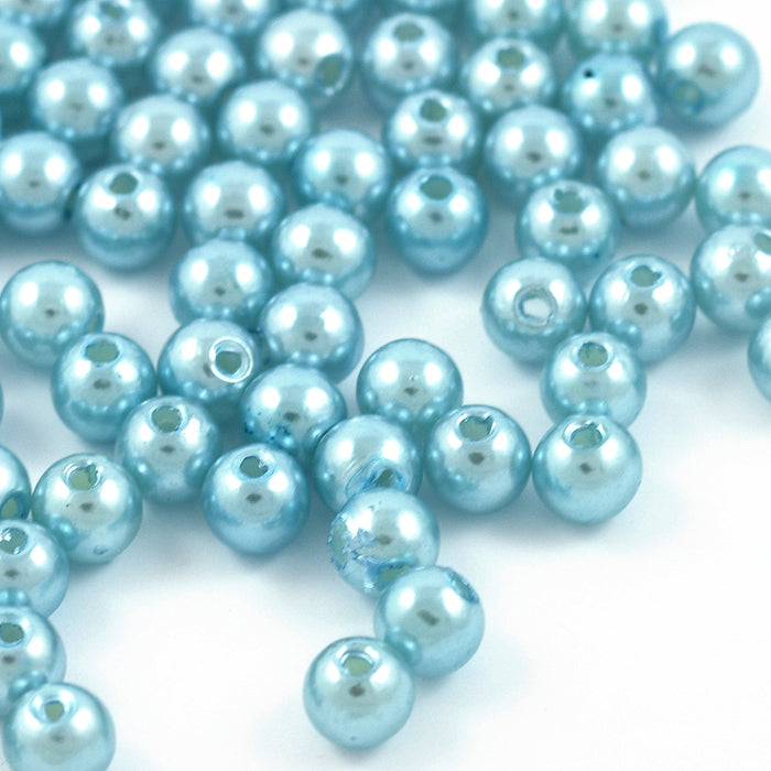 Pearl imitation in acrylic, 6mm, light blue, 200pcs