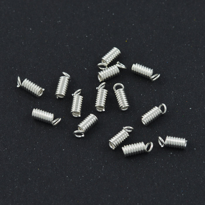 Spiral end, silver, 1.5mm, 50pcs