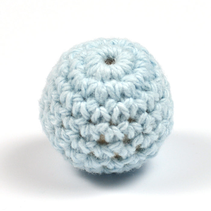 Crocheted bead, light blue, 20mm