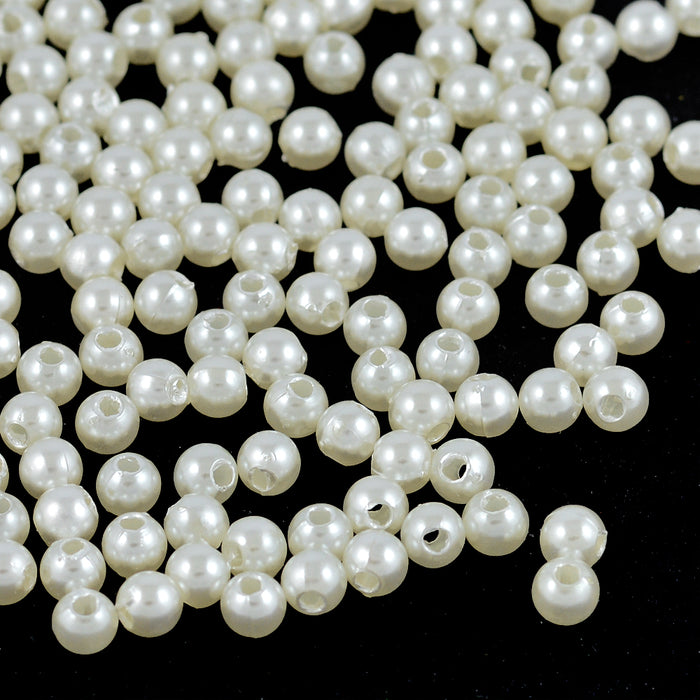 Pearl imitation in acrylic, 4mm, ivory, 600pcs