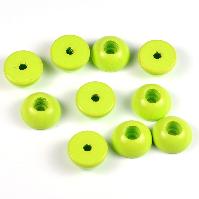 Half pearls in wood, lime, 12 pcs