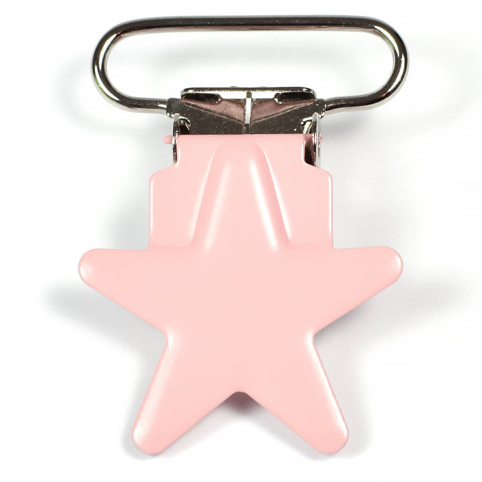 Metal clip, star, powder pink