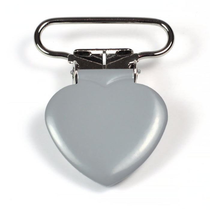 Metal clips, heart, 10-pack