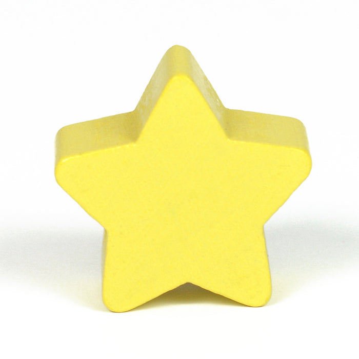 Motif bead in wood, star, 1pc