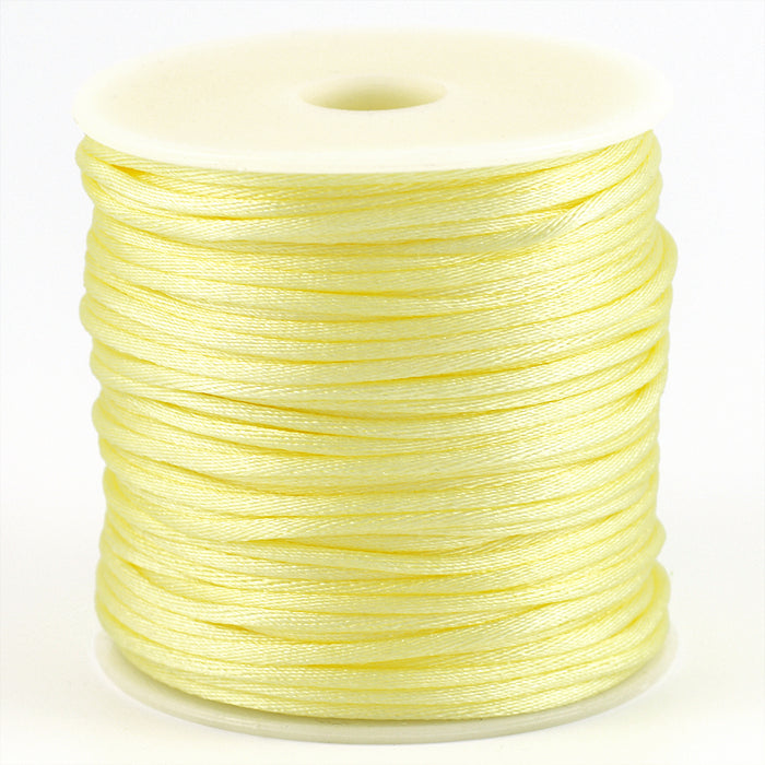 Satin cord, pastel yellow, 1.5mm